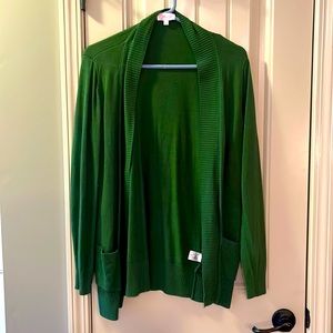 Pink Lily Green Cardigan Size Large